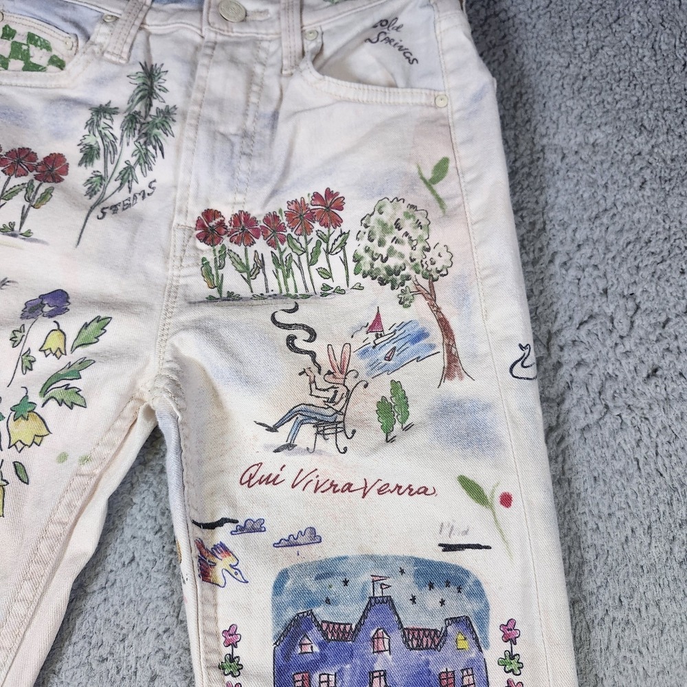 MOTHER High Waisted Rider Skimp Moto-Rabbit Jeans Size 24 Retail $278 - Picture 6 of 16